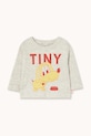 Tričko s dlhým rukávom pre bábätká Tinycottons PUPPY GRAPHIC BABY TEE melanž sivá AW25.321