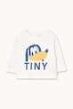 Бебешка памучна блуза с дълъг ръкав Tinycottons TINY DOG GRAPHIC BABY TEE памук бял AW25.322