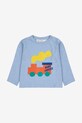 Бавовняний лонгслів для немовлят Bobo Choses Choo Choo бавовна блакитний 225AB034