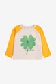 Bobo Choses longsleeve bawełniany niemowlęcy Lucky Clover 225AB041 biały AW25