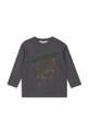 Konges Sløjd longsleeve dziecięcy z bawełną ERA LS TEE OCS okrągły szary KS103805.9BYA
