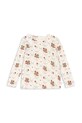 Konges Sløjd longsleeve bawełniany dziecięcy MINNIE BLOUSE GOTS nadruk beżowy KS103915.9BYA