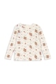 Konges Sløjd longsleeve bawełniany dziecięcy MINNIE BLOUSE GOTS nadruk beżowy KS103915.9BYA