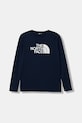 The North Face longsleeve dziecięcy TEEN EASY LS TEE wzorzyste granatowy NF0A89J28K21