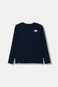 The North Face longsleeve dziecięcy TEEN EASY LS TEE NF0A89J28K21 granatowy AW25