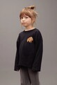 Mini Rodini longsleeve bawełniany dziecięcy Mammoth aplikacja czarny 25720148