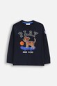 Хлопковый детский лонгслив Coccodrillo хлопок тёмно-синий ZC5143102ABK