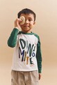 Liewood longsleeve bawełniany dziecięcy Ellington Placement T-shirt wzorzyste beżowy LW20083.9BYA