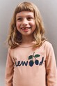 Liewood longsleeve bawełniany dziecięcy Apia Placement Longsleeve T-shirt wzorzyste pomarańczowy LW20213.9BYA