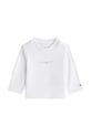 Bavlnené tričko s dlhým rukávom pre bábätká Tommy Hilfiger s elastanom biela KN0KN02058.9BYA
