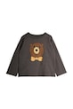 Mini Rodini longsleeve dziecięcy Bear z elastanem szary 25720106
