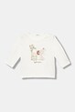 United Colors of Benetton longsleeve bawełniany niemowlęcy nadruk biały 3ATNA106L.W.seasonal