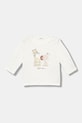 Βρεφικό βαμβακερό μακρυμάνικο United Colors of Benetton στάμπα λευκό 3ATNA106L.W.seasonal