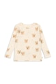 Konges Sløjd longsleeve bawełniany dziecięcy MINNIE BLOUSE GOTS KS105190.9BYA beżowy AW25