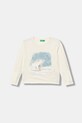 United Colors of Benetton longsleeve bawełniany dziecięcy nadruk beżowy 3ATNG10L9.P.Seasonal