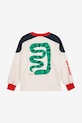 Chłopiec Bobo Choses longsleeve bawełniany dziecięcy Snake 225BC002 biały
