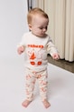Bobo Choses longsleeve bawełniany niemowlęcy Rolling dog z elastanem beżowy 225FB001