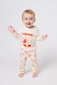 Bobo Choses longsleeve bawełniany niemowlęcy Rolling dog 225FB001 beżowy