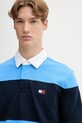Bavlněné tričko s dlouhým rukávem Tommy Jeans modrá DM0DM21665