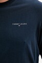 Tommy Jeans longsleeve din bumbac DM0DM21594 bleumarin