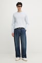 Calvin Klein Jeans tričko s dlhým rukávom pánske s bavlnou LV040EM217 modrá SS26