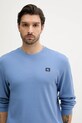 Tričko s dlhým rukávom Calvin Klein Jeans modrá LV040EM217