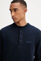 Bavlněné tričko s dlouhým rukávem Tommy Jeans námořnická modř DM0DM21812