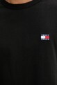 Bavlněné tričko s dlouhým rukávem Tommy Jeans DM0DM21974 černá