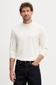 Karl Lagerfeld longsleeve bawełniany bawełna beżowy 554226.755022