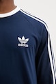 adidas Originals longsleeve din bumbac 3-Stripes IM9428 bleumarin