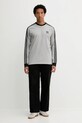 adidas Originals longsleeve bawełniany 3-Stripes JY1375 szary AW25