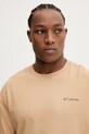 Columbia longsleeve bawełniany beżowy 2137071