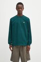 Carhartt WIP longsleeve bawełniany L/S Chase gładkie zielony I026392.30YXX