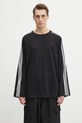 Y-3 longsleeve z domieszką wełny Wire Long Sleeve 3-Stripes czarny JW7351