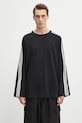 Y-3 longsleeve con aggiunta di cotone Wire Long Sleeve 3-Stripes nero JW7351