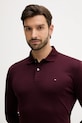 Βαμβακερή μπλούζα με μακριά μανίκια Tommy Hilfiger μπορντό MW0MW37317