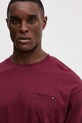 Tommy Hilfiger top a maniche lunghe in cotone rosso UM0UM03644