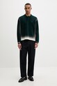 Filling Pieces pulover bărbătesc cu vâscoză Knit Shirt Rugby 422571500243 verde AW25