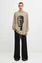 Rick Owens DRKSHDW longsleeve bawełniany Jumbo Ls T DU02E7261.RNEP1 beżowy