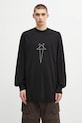 Rick Owens DRKSHDW longsleeve bawełniany Jumbo Ls T nadruk czarny DU02E7261.RNEP3