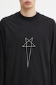 Rick Owens DRKSHDW longsleeve bawełniany Jumbo Ls T czarny DU02E7261.RNEP3
