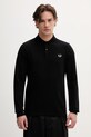 Fred Perry longsleeve bawełniany bawełna czarny M6006