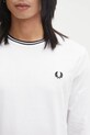 Памучна тениска Fred Perry бял M9602