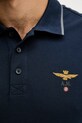Bavlněné tričko s dlouhým rukávem Aeronautica Militare PO1653UP00082 námořnická modř