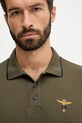 Bavlněné tričko s dlouhým rukávem Aeronautica Militare zelená PO1653UP00082