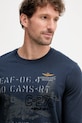Бавовняний лонгслів Aeronautica Militare темно-синій TS2475UJ00641
