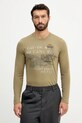 Хлопковый лонгслив Aeronautica Militare хлопок зелёный TS2475UJ00641