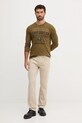 Bavlněné tričko s dlouhým rukávem Aeronautica Militare TS2477UJ00641 zelená AW25