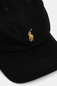 Βαμβακερό καπέλο του μπέιζμπολ Polo Ralph Lauren 323785653075 μαύρο AW25