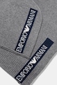 Dětská čepice a šátek z vlněné směsi Emporio Armani EB000811.AF17340 šedá